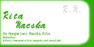 rita macska business card